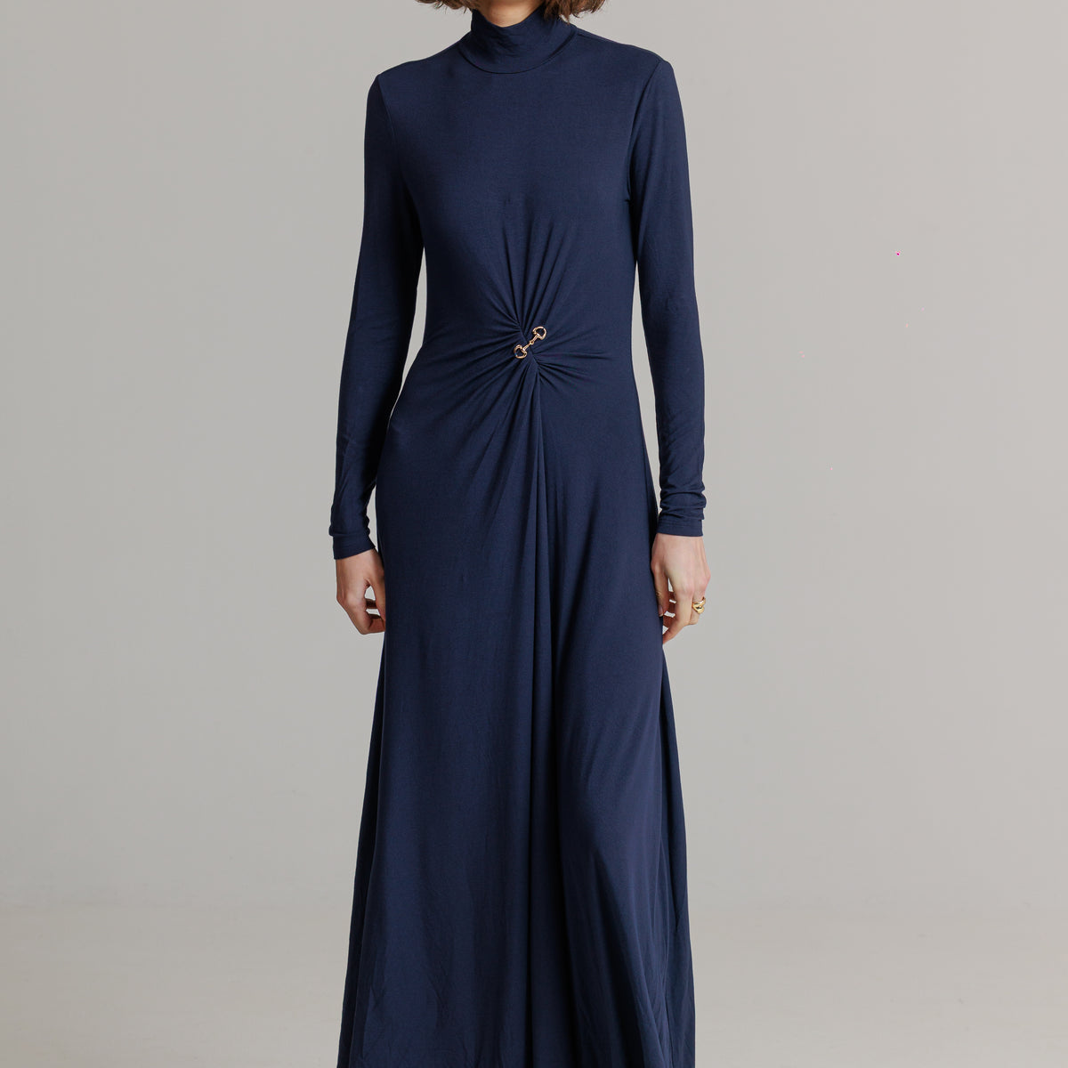 Loup Knot Maxi Dress Navy  Sheek