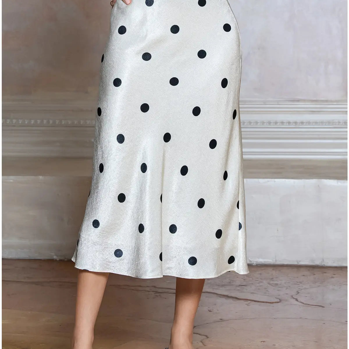 Polka Dot Midi Slip Skirt – Sheek