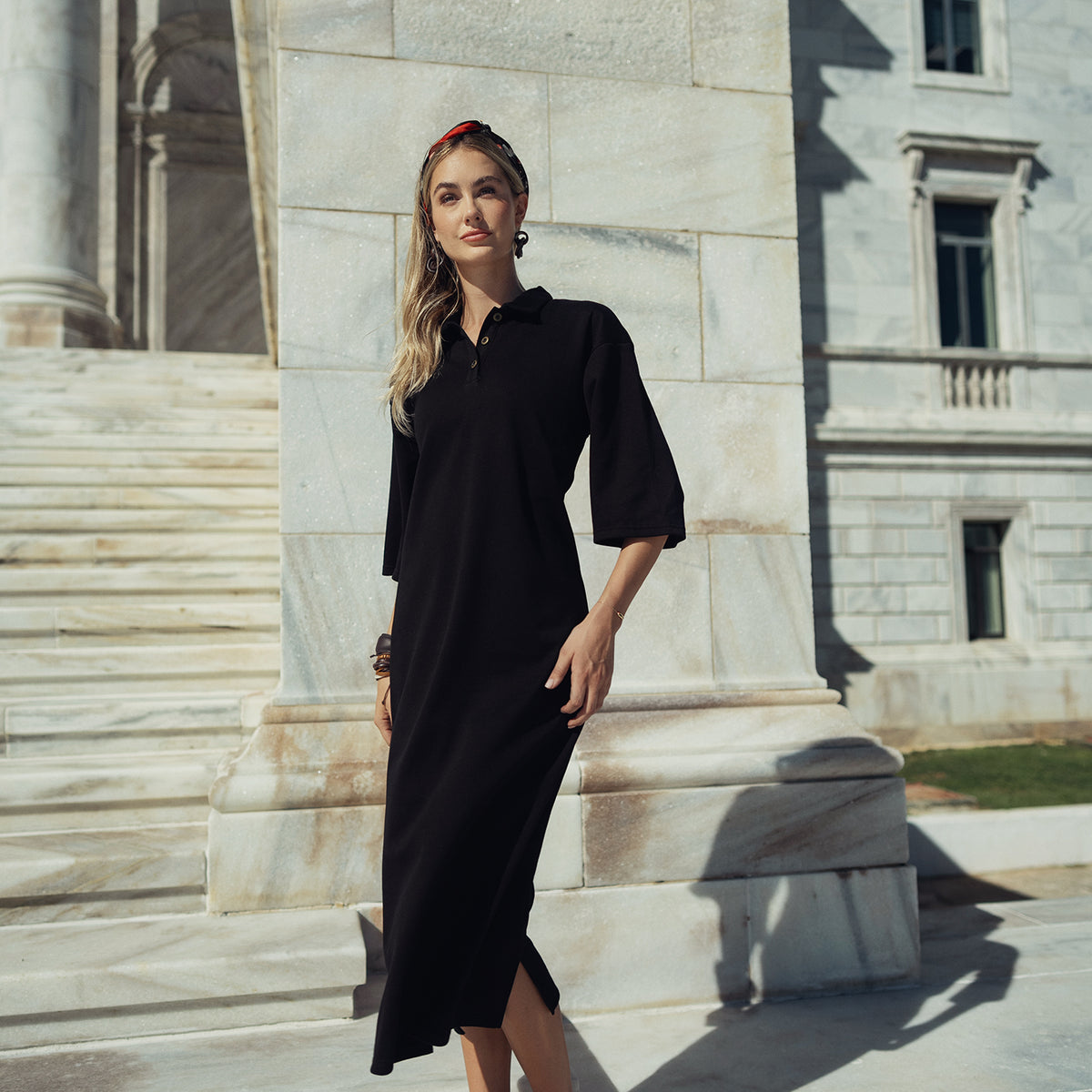 Bliss Active Polo Dress Black