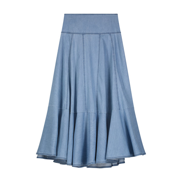 ★YOUHEE★ DENIM SKIRT PANTS SKY BLUE YHDPEA001SL Qoo10] YOUHEE YOUHEE DENIM SKIRT P