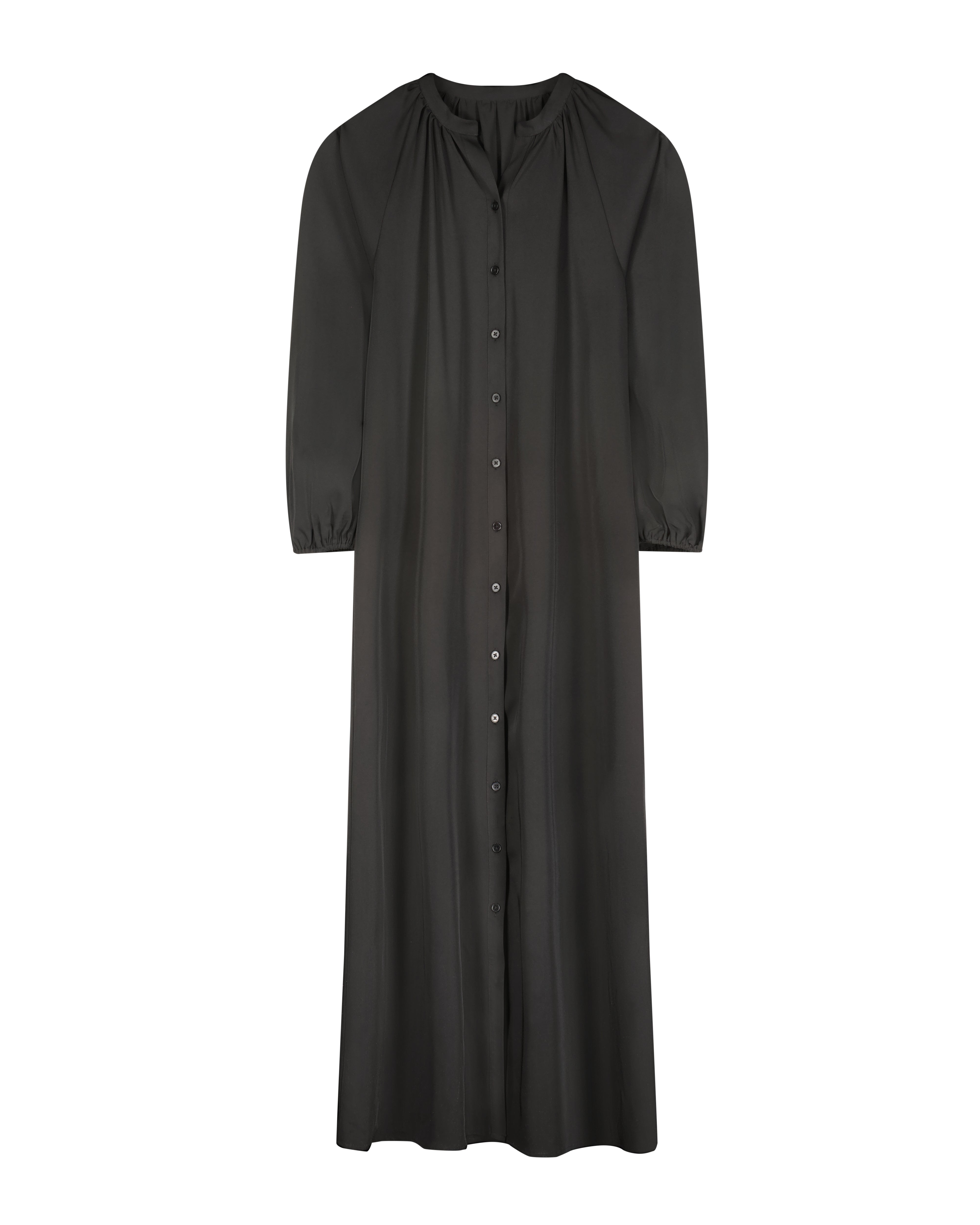 Bliss Flowy Button Maxi Dress Black – Sheek
