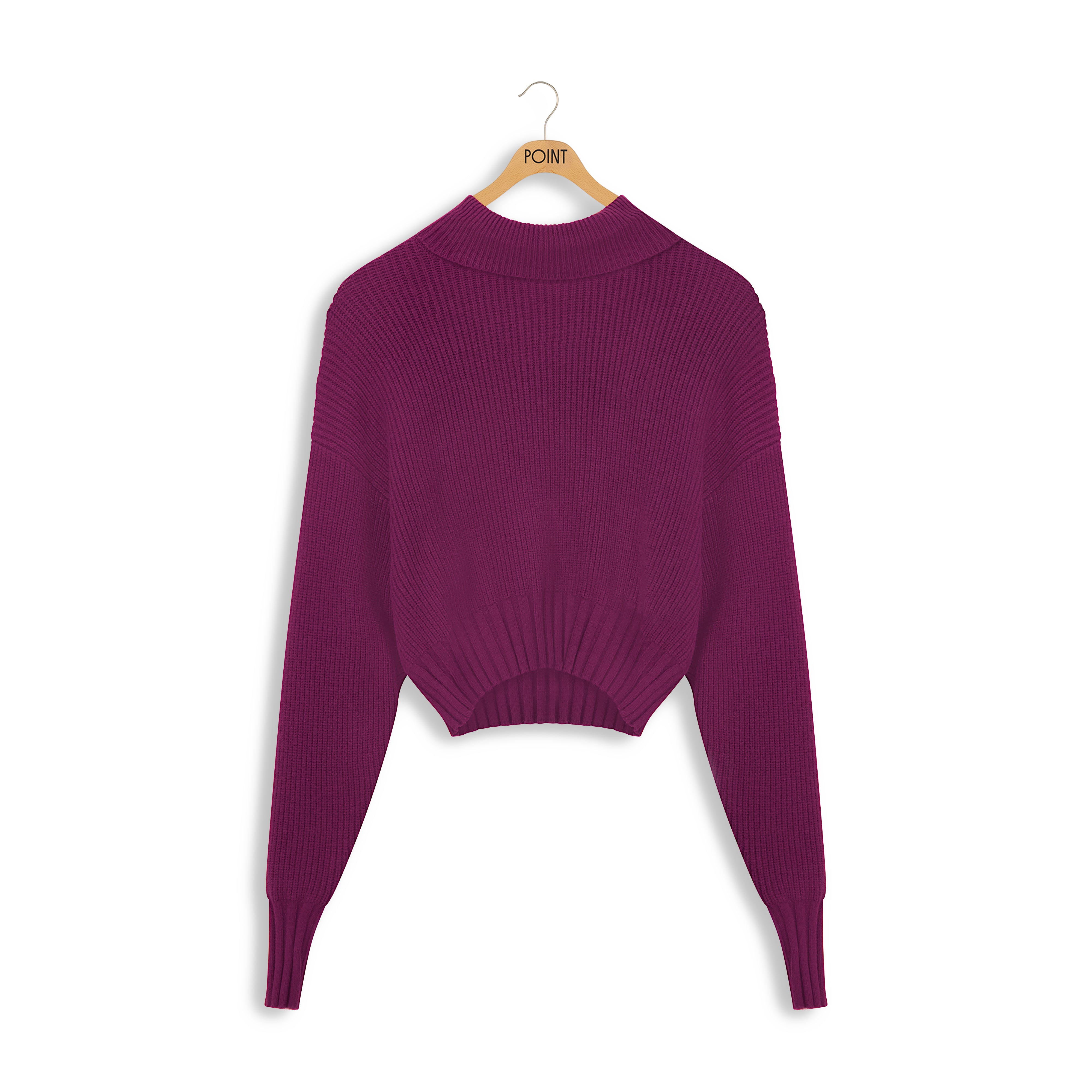 Point Crop Turtleneck Pullover