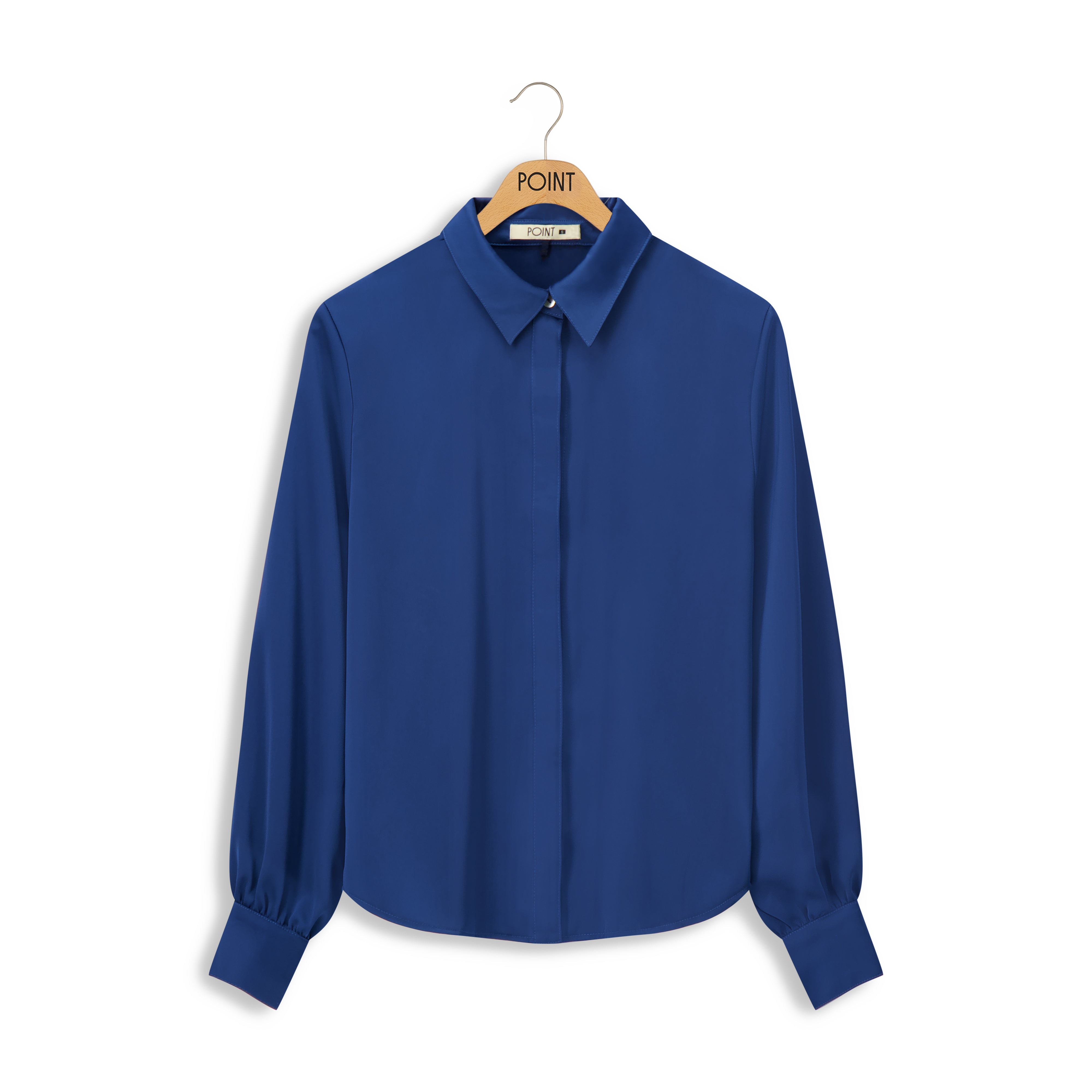 Point Solid Satin Blouse