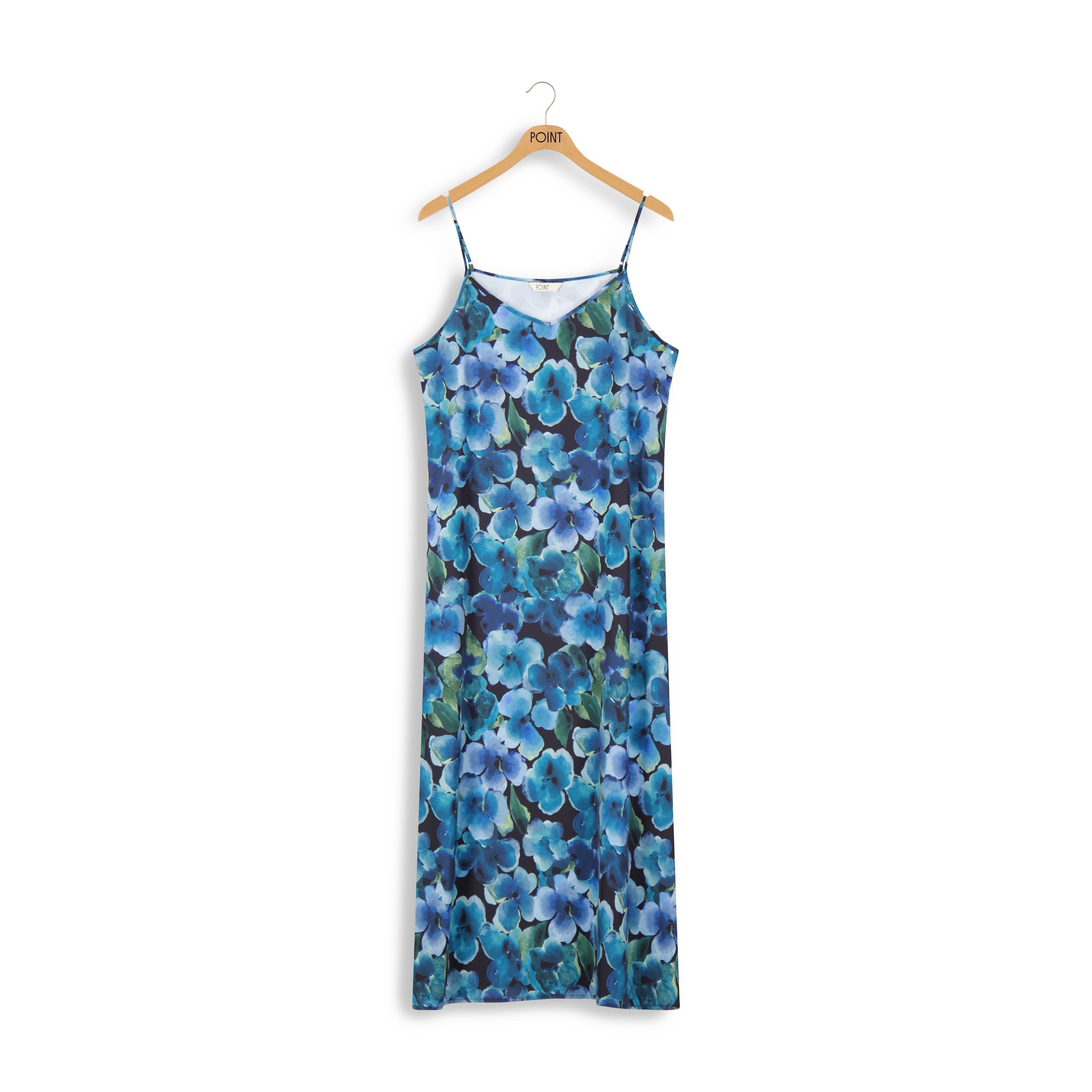 Point Print Aline Satin Slip Dress