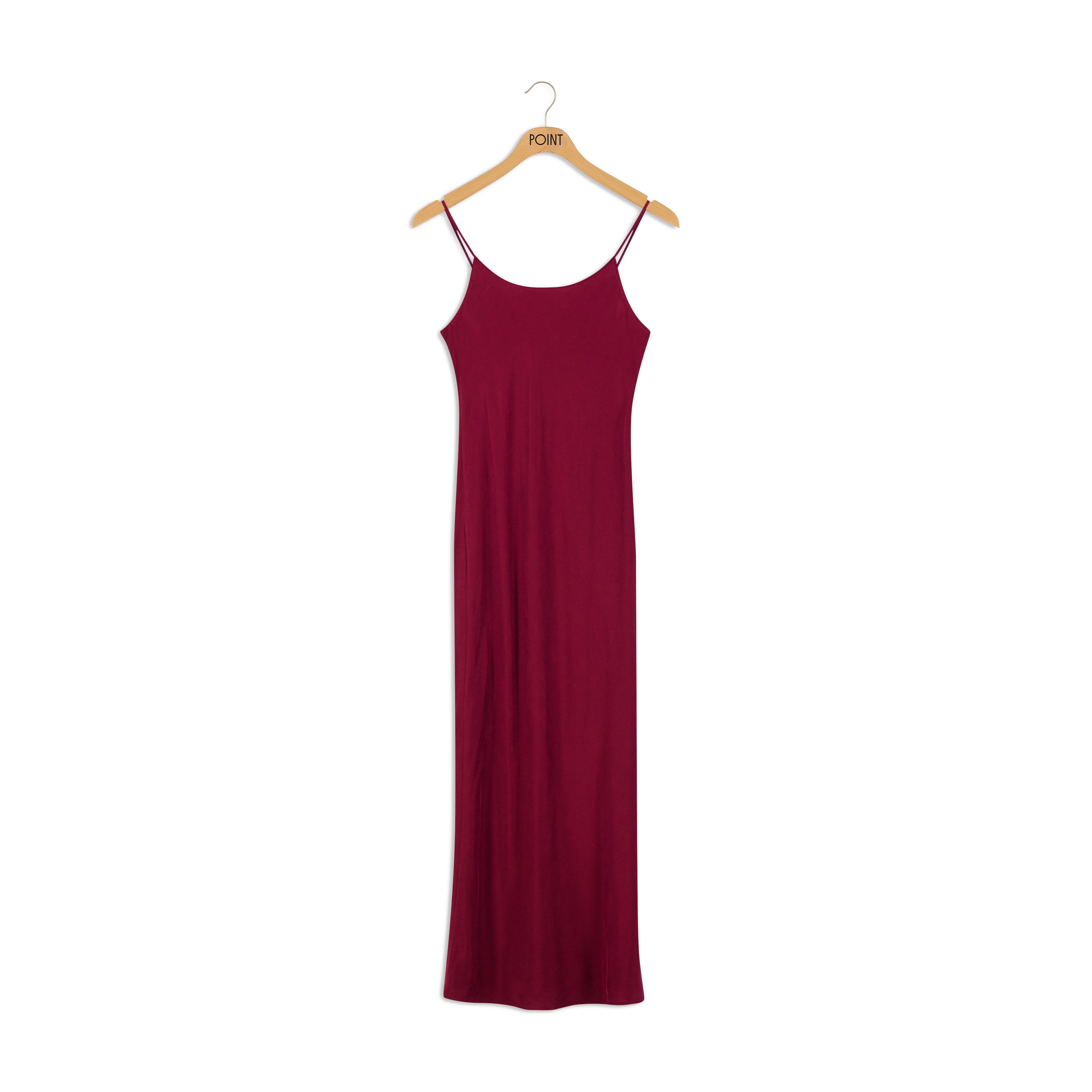 Point Sueded Straight Slip Dress