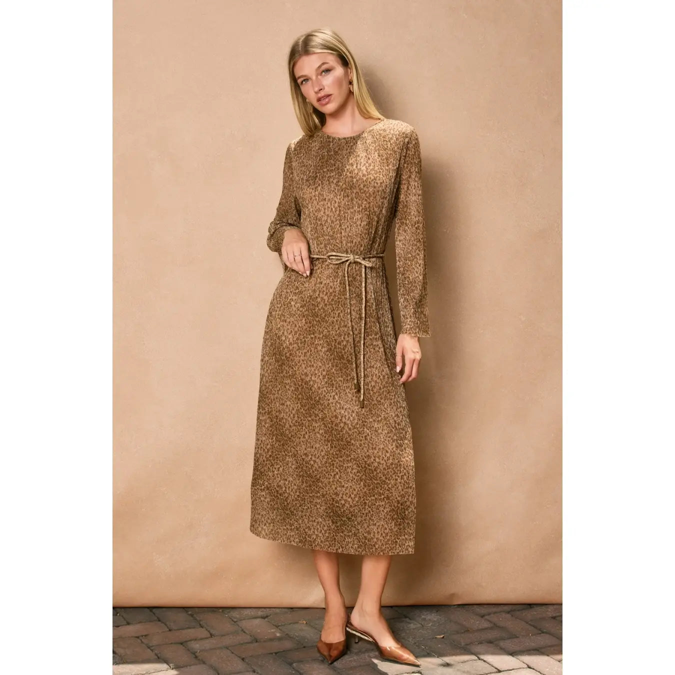 micro pleated dress Metallic Micro Pleated Gown