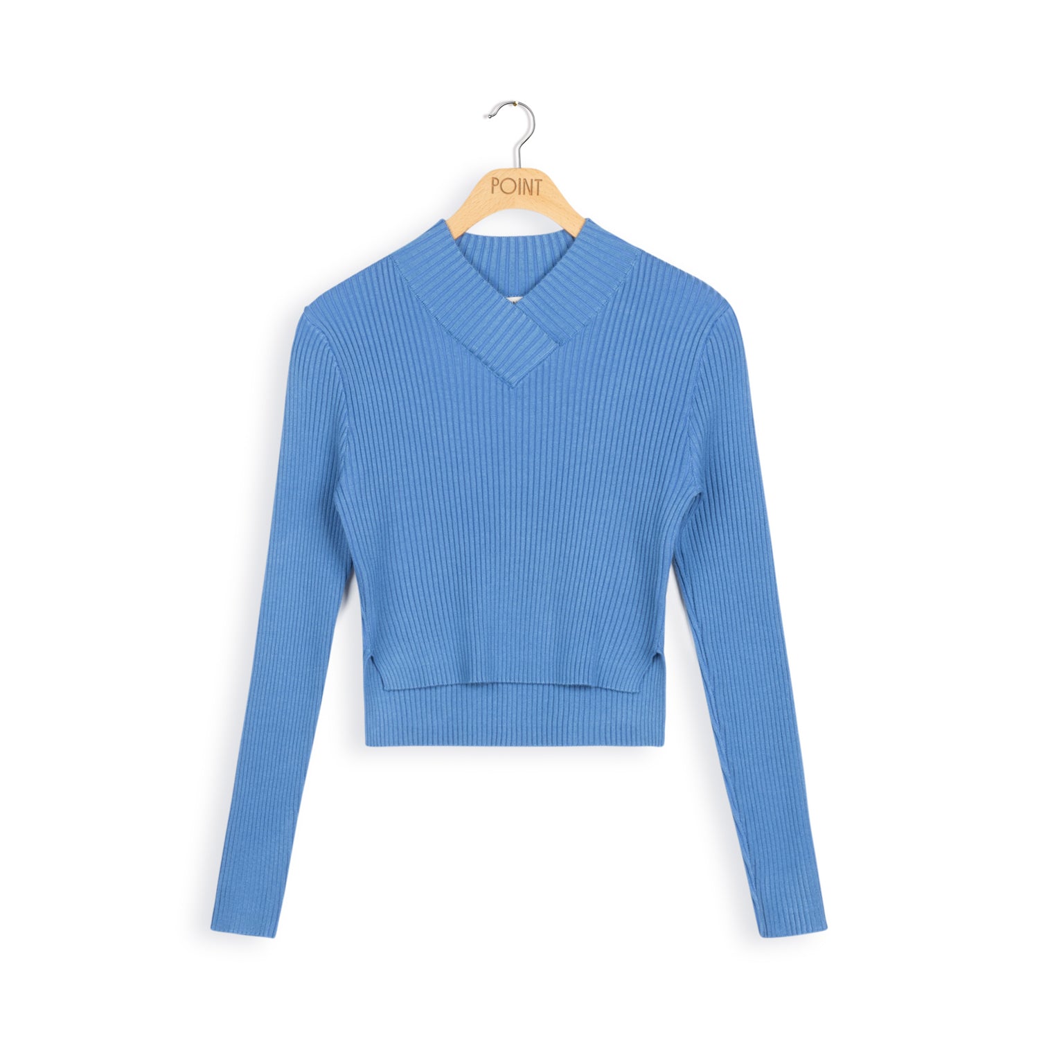 Point V Neck Cropped Sweater