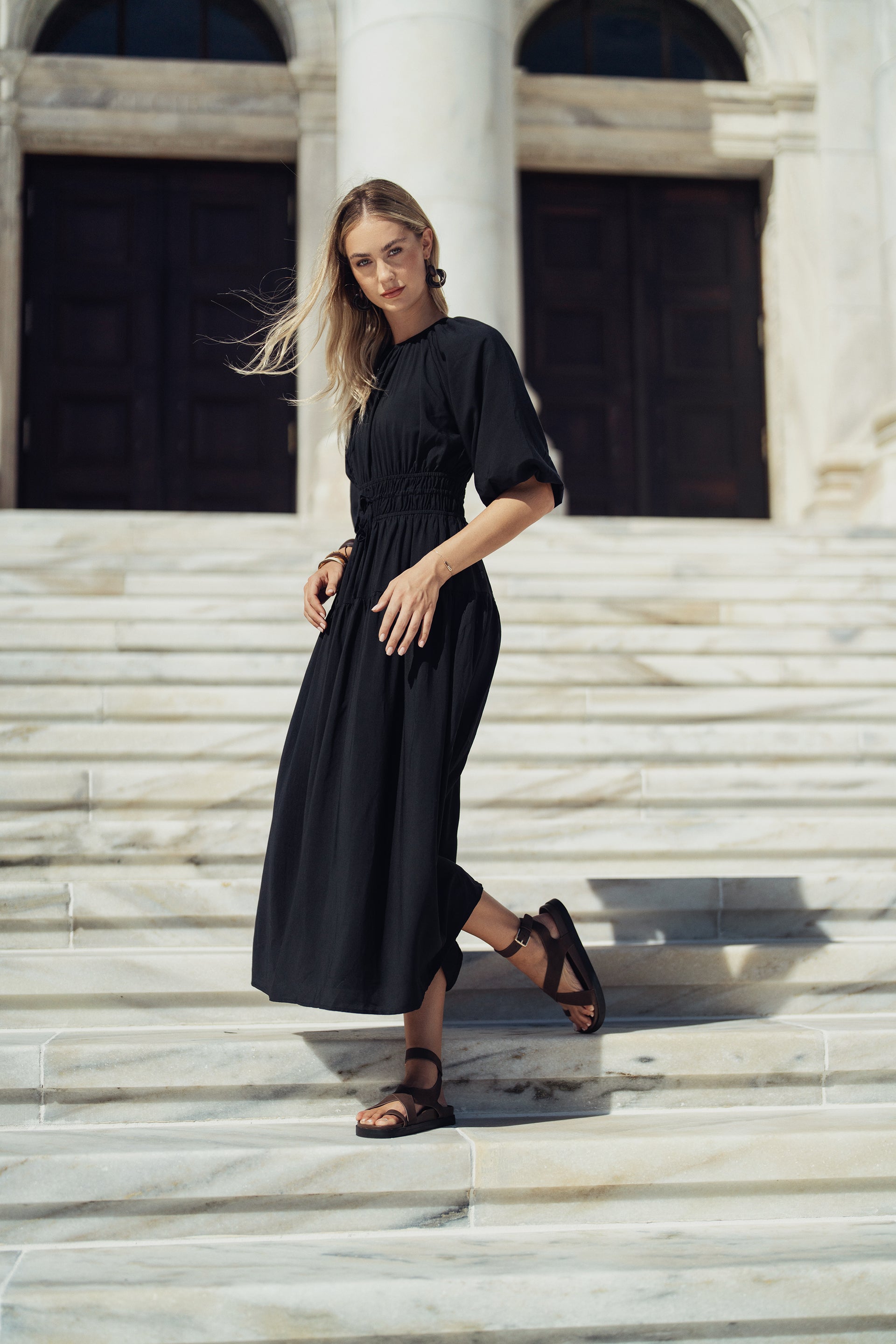 Bliss Tie Tiered Maxi Black - XXS Bliss Tie Tiered Maxi Black - XXS