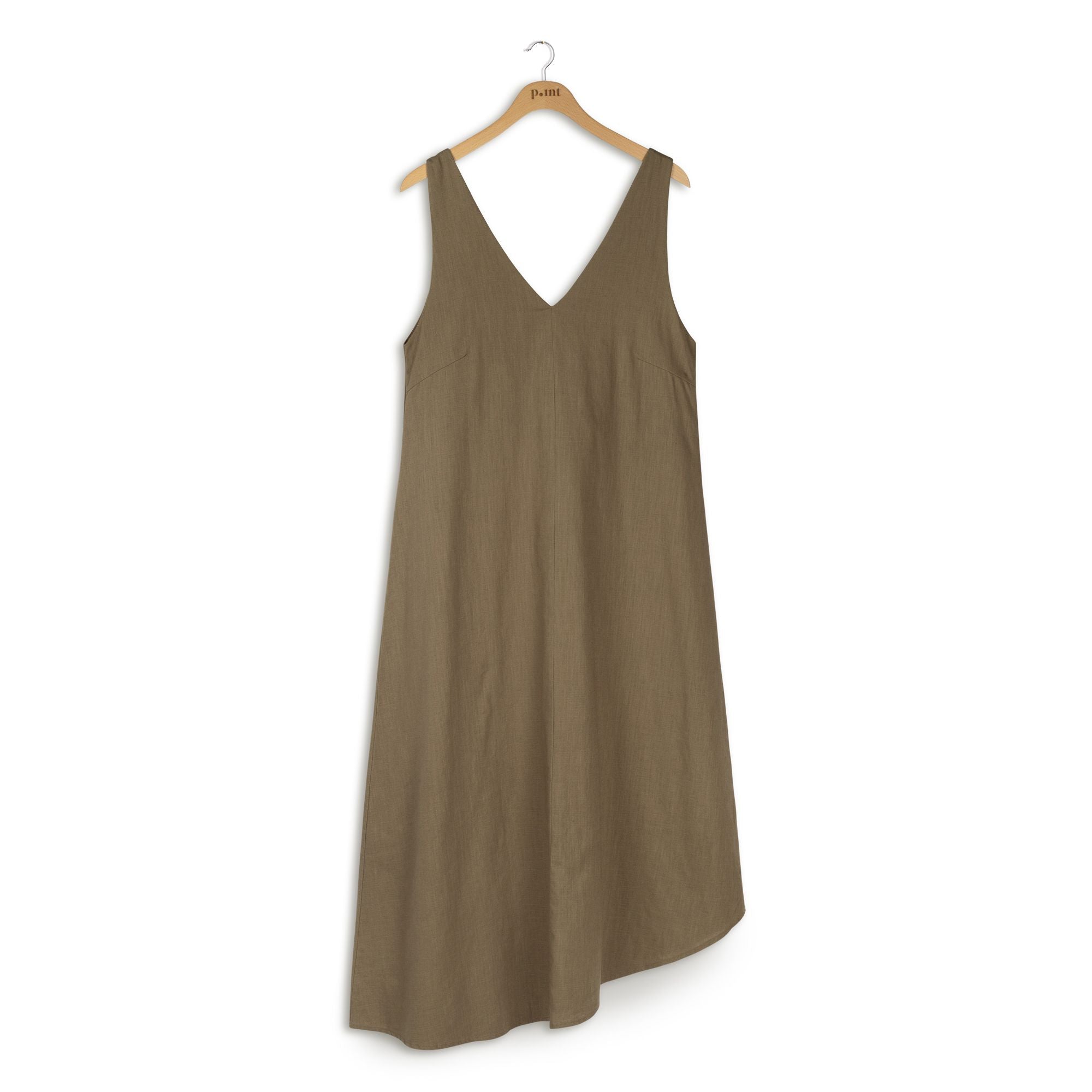 Point Linen Asymmetrical Dress