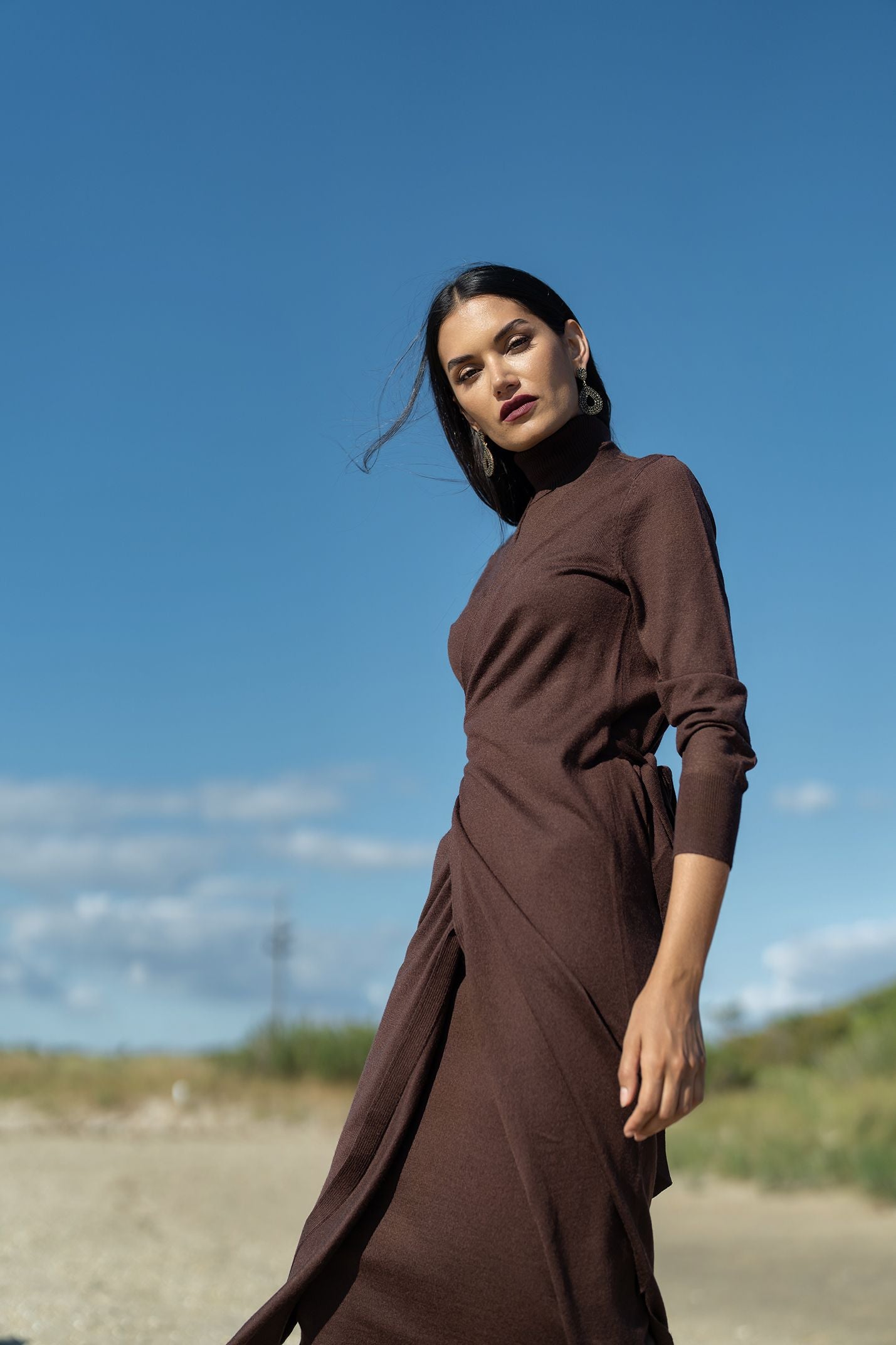 Draped Wool Dress